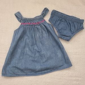 Koala kids denim dress 3-6M embroidered